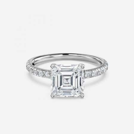 Sahana Asscher Diamond Band Engagement Ring