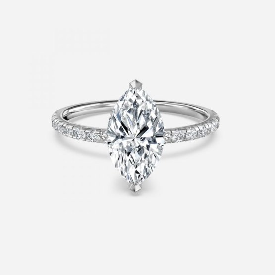 Sahana Marquise Diamond Band Engagement Ring 18K White Gold Loose Grown Diamond