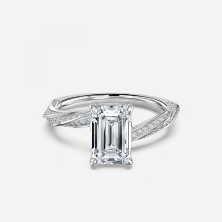 Sofia Emerald Hidden Halo Engagement Ring