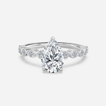 Trinity Pear Diamond Unique Engagement Ring