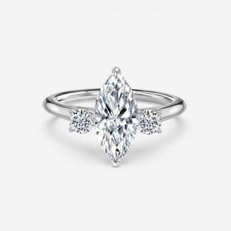 Olivia Marquise Three Stone Engagement Ring