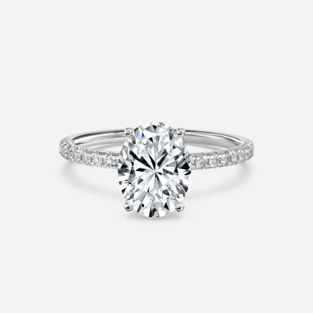 Tulip Oval Diamond Band Engagement Ring