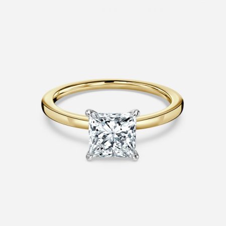 Isabella Princess Two Tone Solitaire Engagement Ring