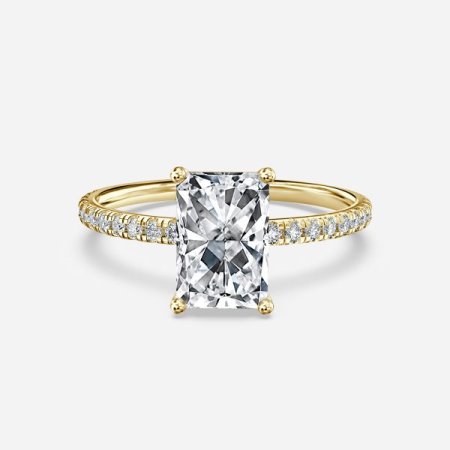 Luz De La Luna Radiant Diamond Band Engagement Ring