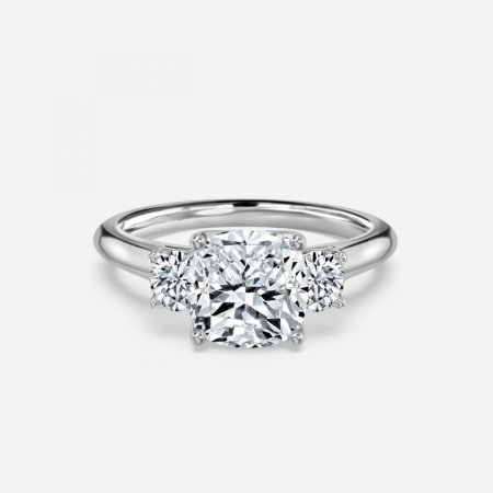 Olivia Cushion Three Stone Engagement Ring