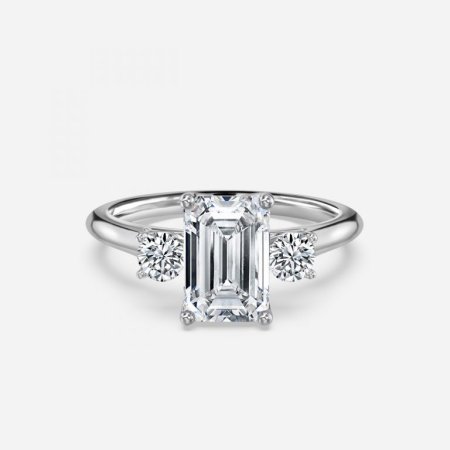 Olivia Emerald Three Stone Engagement Ring