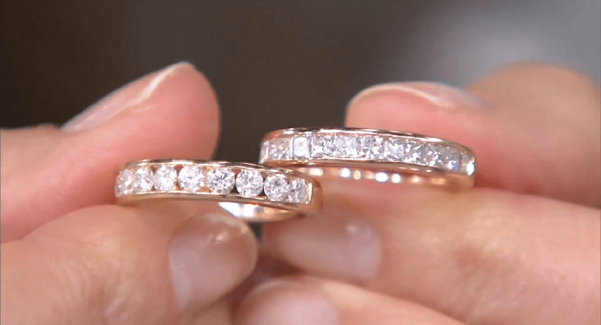Beautiful Channel Set Engagement Ring And Wedding Band