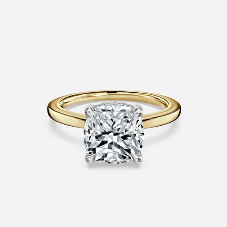 Vina Cushion Hidden Halo Engagement Ring