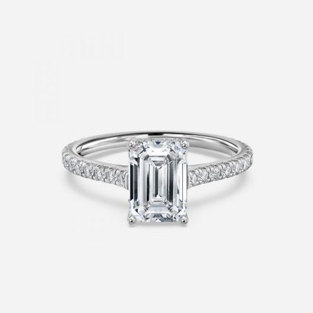 Nanami Emerald Hidden Halo Engagement Ring