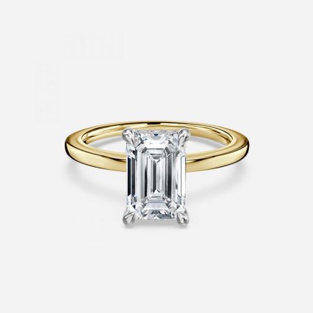 Vina Emerald Hidden Halo Engagement Ring