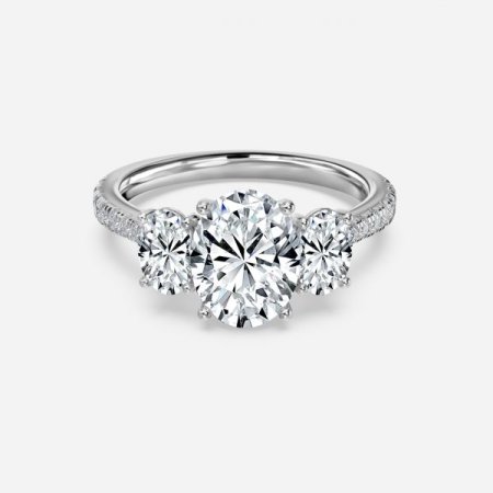 Diana Oval Three Stone Engagement Ring