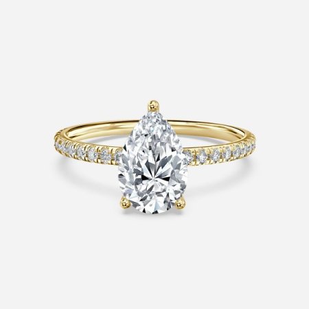 Luz De La Luna Pear Diamond Band Engagement Ring