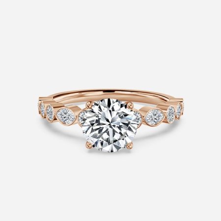 Trinity Round Diamond Unique Engagement Ring