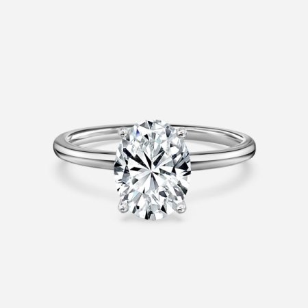 Rosy Oval Diamond Solitaire Engagement Ring
