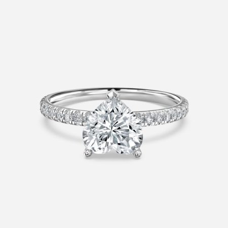 Luz De La Luna Heart Diamond Band Engagement Ring