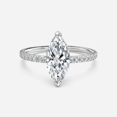 Luz De La Luna Marquise Diamond Band Engagement Ring