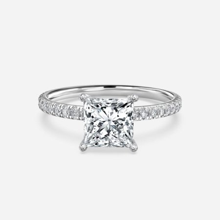 Luz De La Luna Princess Diamond Band Engagement Ring