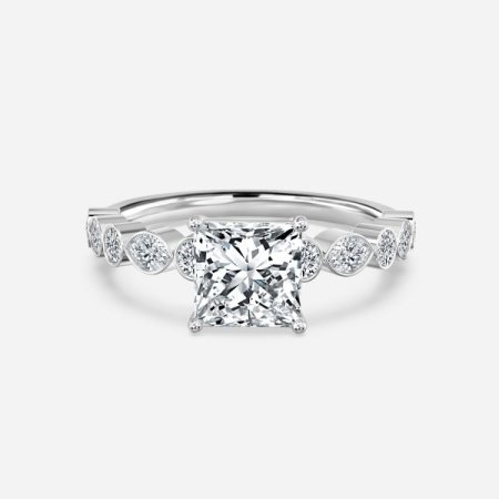 Trinity Princess Diamond Unique Engagement Ring