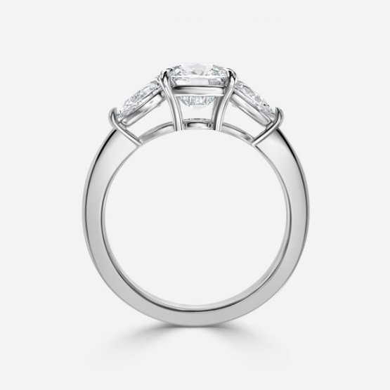 Olina Cushion Three Stone Engagement Ring – Loose Grown Diamond - Main Image