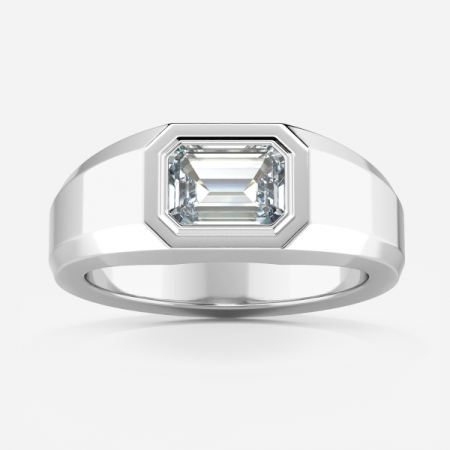 Terra Emerald Bezel Engagement Ring