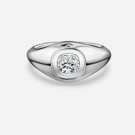 Rosy Cushion Bezel Engagement Ring