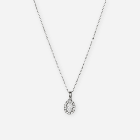 Oval Lab Diamond Halo Pendant