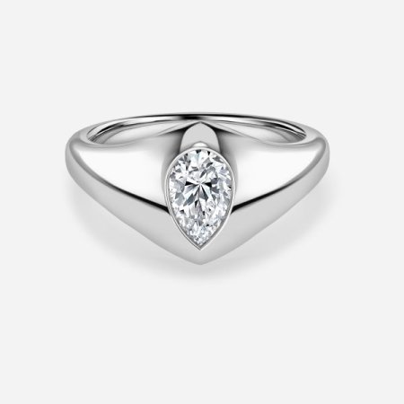 Rosy Pear Bezel Engagement Ring