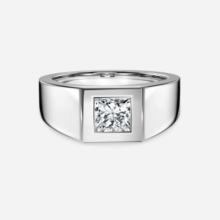 Rosy Princess Bezel Engagement Ring