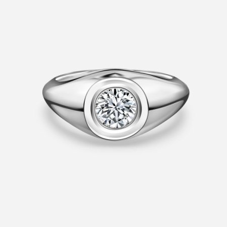 Rosy Round Bezel Engagement Ring