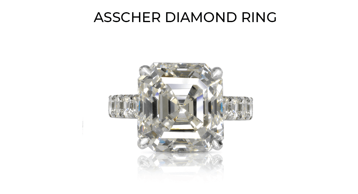Asscher shape 12 Carat Diamond Ring