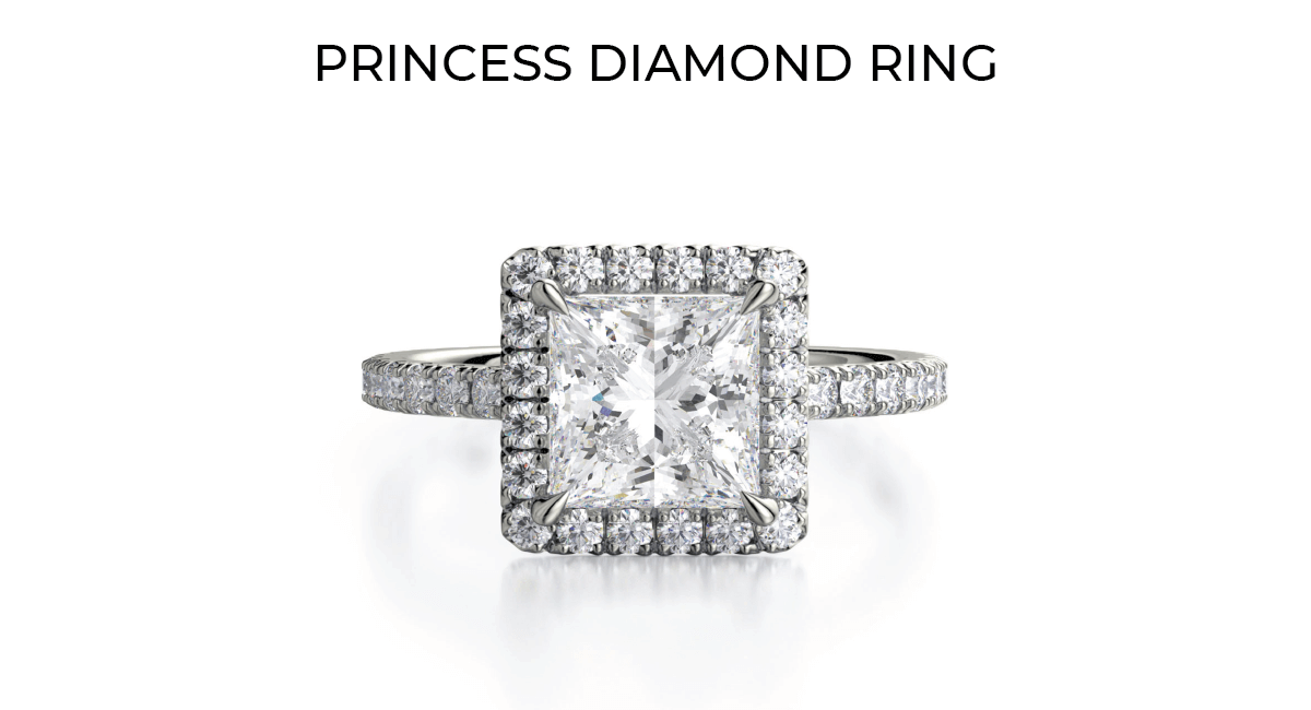 princess shape 12 Carat Diamond Ring