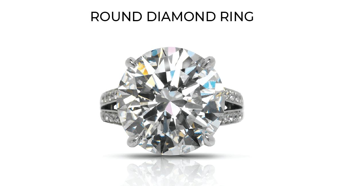 round shape 12 Carat Diamond Ring