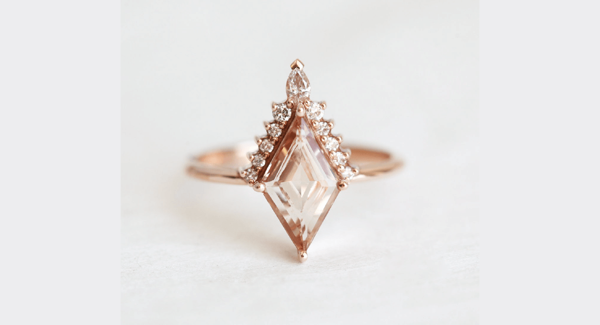Sunburnt setting Kite Shape Diamond Ring
