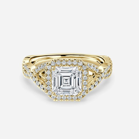 Victoria Asscher Diamond Band Engagement Ring