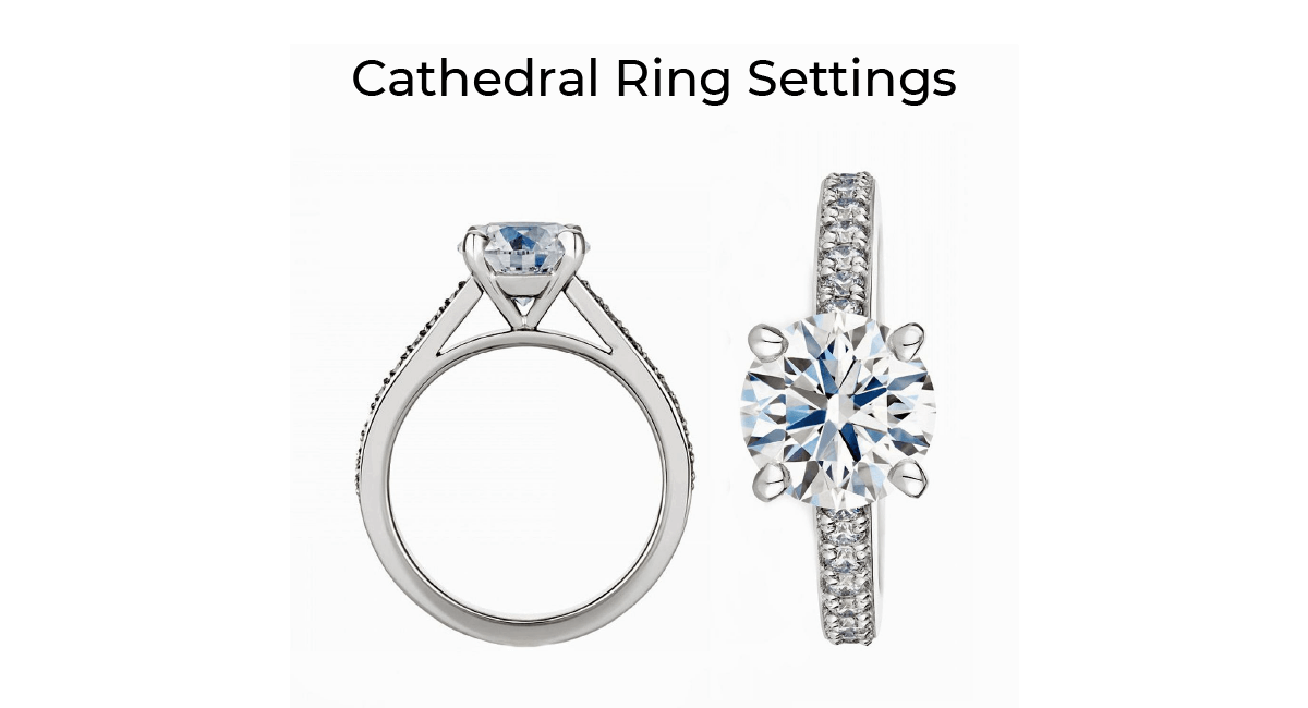 Low profile discount cathedral setting
