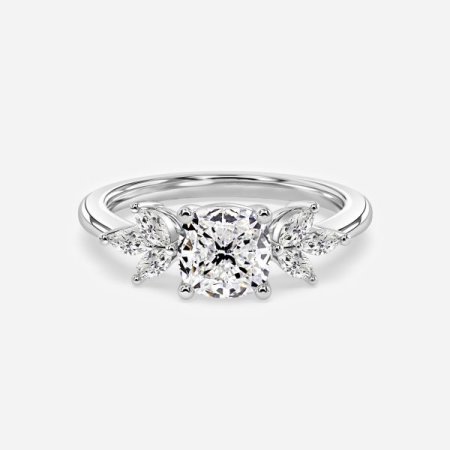 Alexandra Cushion Three Stone Engagement Ring