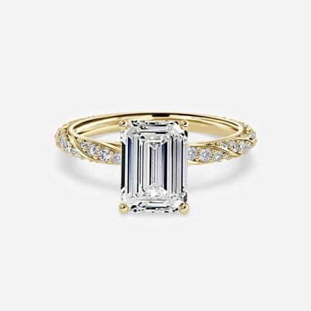 Serena Emerald Diamond Band Engagement Ring