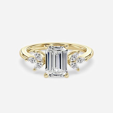 Alexandra Emerald Three Stone Engagement Ring