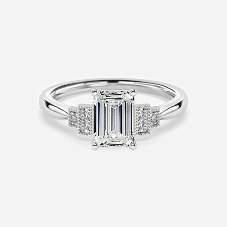 Fiona Emerald Three Stone Engagement Ring