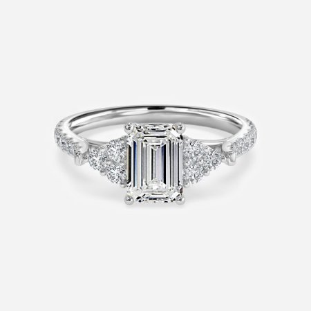 Elizabeth Emerald Three Stone Engagement Ring
