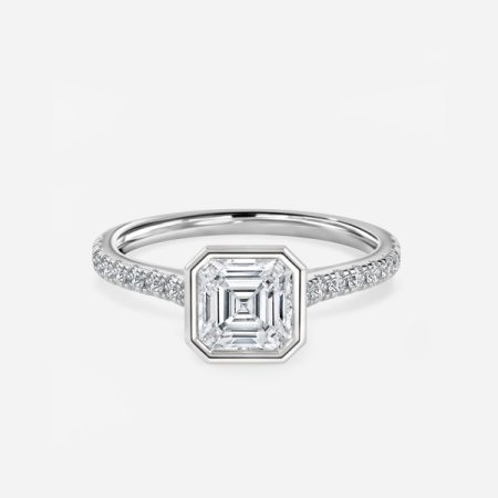 Ali'i Asscher Diamond Band Engagement Ring
