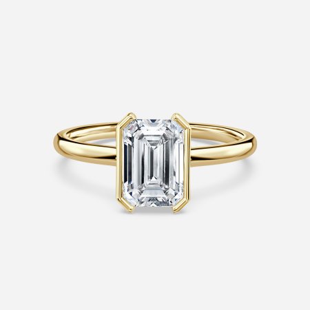Augusta Emerald Bezel Engagement Ring