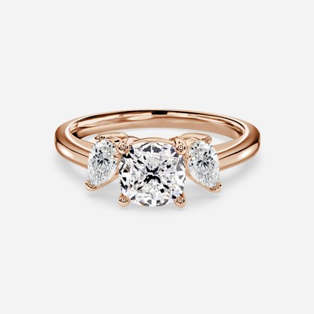 Freya Cushion Three Stone Engagement Ring
