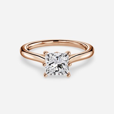 Nimi Princess Bezel Diamond Band Engagement Ring