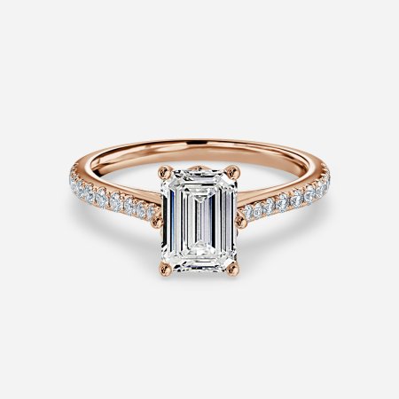 Shyam Emerald Diamond Band Engagement Ring