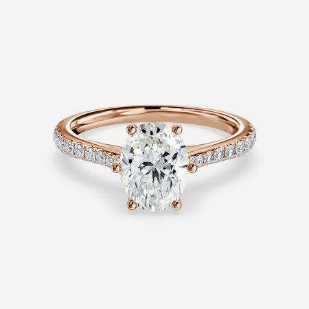 Shyam Oval Diamond Band Engagement Ring
