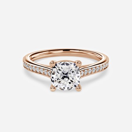 West Cushion Diamond Band Engagement Ring
