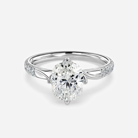 Remza Oval Diamond Band Engagement Ring