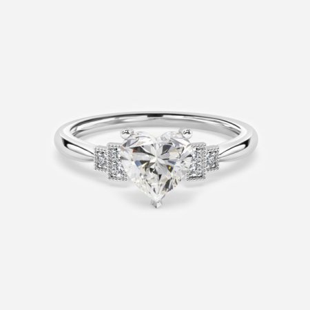 Fiona Heart Three Stone Engagement Ring