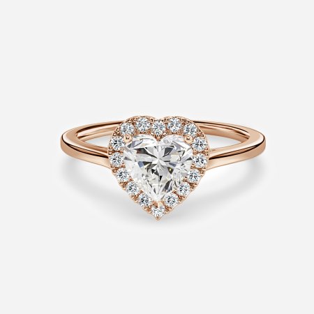 Tara Heart Halo Engagement Ring